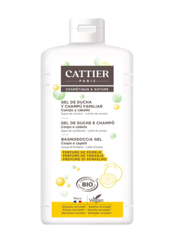 CATTIER gel de ducha y champú familiar 1L