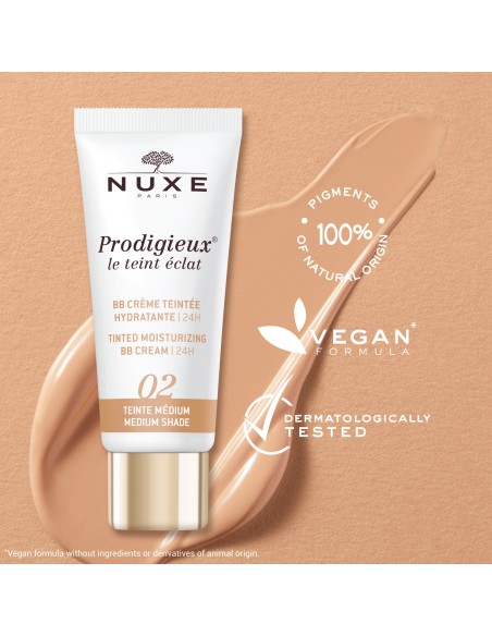 NUXE PRODIGIEUX BB CREAM hidratante 48 hs. tono 2