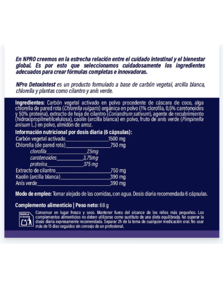 NPRO DETOXINTEST 90 CÁPSULAS
