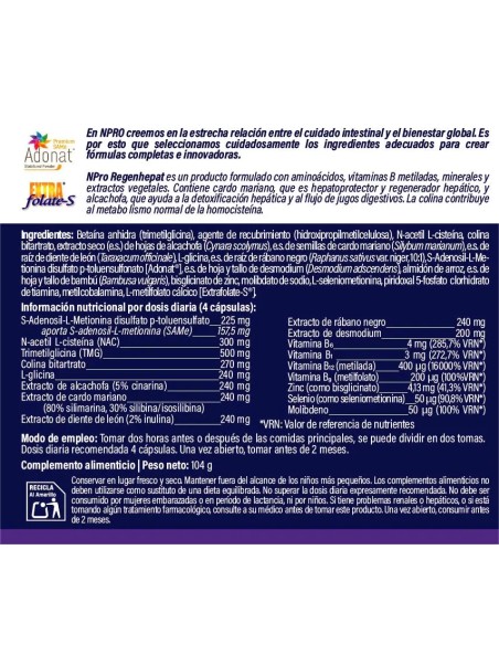 NPRO REGENHEPAT 120 CÁPSULAS