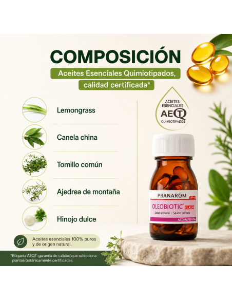 PRANAROM OLEOBIOTIC VIAS URINARIAS 15 CAPSULAS.