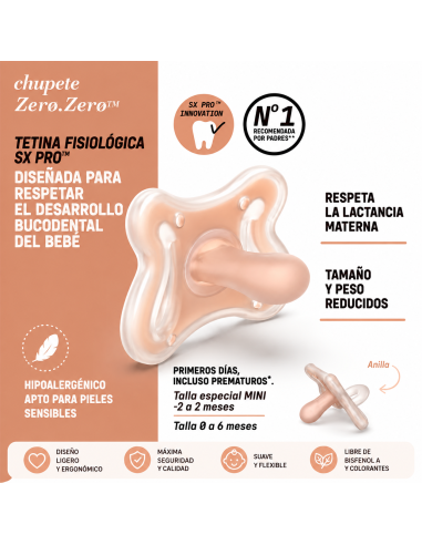 SUAVINEX CHUPETE ZERO ZERO TETINA FISIOLOGICA...