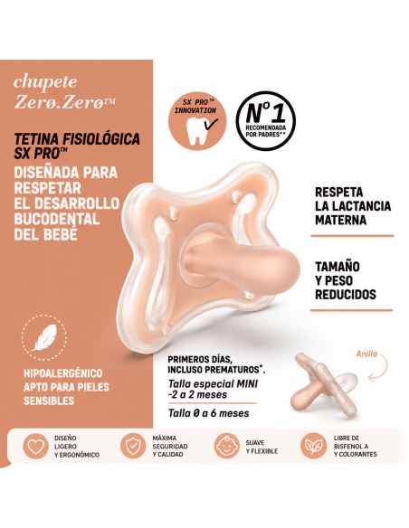 SUAVINEX CHUPETE ZERO ZERO TETINA FISIOLOGICA SX PRO 0-6m